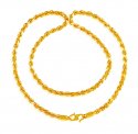 Click here to View - 22 Karat Gold Rope Chain 20 In 