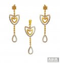 Click here to View - 22K Fancy 2 Tone Long Pendant Set  