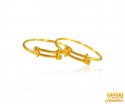 22k Gold Kids Bangles (2PC) - Click here to buy online - 1,232 only..