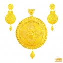 22k Gold Round Pendant Set  - Click here to buy online - 5,570 only..
