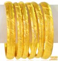 22 kt Gold Machine Bangles (6Pc) - Click here to buy online - 4,655 only..