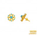 22Kt Gold Turquoise Earrings  - Click here to buy online - 545 only..