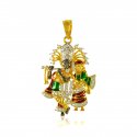 Radha Krishna Pendant (22K Gold) - Click here to buy online - 932 only..