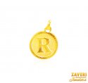 22Kt Gold Initial Pendant (R) - Click here to buy online - 258 only..