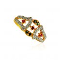 22k Gold ring for ladies with Ruby and Emerald - Click here to buy online - 279 only..
