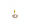 22 kt Gold Allah Pendant with CZ - Click here to buy online - 369 only..