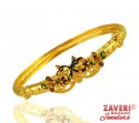 Custom order 22 KT Gold Peacock Kada (1pc) - Click here to buy online - 1,199 only..