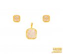 22Kt Gold Two Tone Pendant Set - Click here to buy online - 622 only..