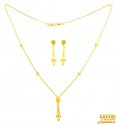 22KT Gold balls necklace and earring set  - Click here to buy online - 605 only..