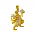 Lord Hanuman 22k Gold Pendant - Click here to buy online - 805 only..