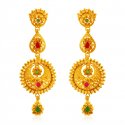 22k Gold Chand bali Long Earrings - Click here to buy online - 2,200 only..
