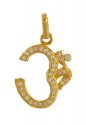 22K Om Pendant with CZ - Click here to buy online - 390 only..