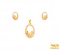 22Kt Gold CZ Pendant Set - Click here to buy online - 992 only..