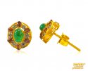 Click here to View - 22Kt Earrings with Emerald and CZ 