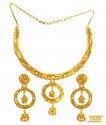 22 K Gold Necklace And Earrings Set - Click here to buy online - 5,407 only..