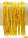 22K Gold Bangles Set of 6 - Click here to buy online - 6,417 only..
