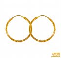 22K Gold Big Hoop Earrings  - Click here to buy online - 350 only..
