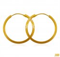 22 Kt Gold Hoop Earrings  - Click here to buy online - 358 only..