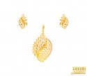 22Kt Gold Two Tone Pendant Set - Click here to buy online - 749 only..