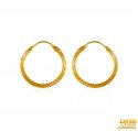 22 kt  Gold Hoop Earrings  - Click here to buy online - 414 only..