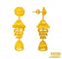 22 kt Gold Jhumki Earrings - Click here to buy online - 1,750 only..