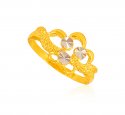 22 Karat Gold 2 Tone Ring - Click here to buy online - 350 only..