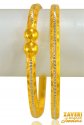 22 Kt Two Tone Gold Bangles (2 Pcs) - Click here to buy online - 2,061 only..