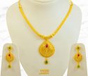 22Kt Gold Stones Necklace Set - Click here to buy online - 4,451 only..
