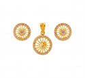 Click here to View - 22K Gold Pearls Pendant Set  