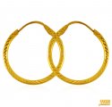 22 kt  Gold Hoop Earrings  - Click here to buy online - 415 only..