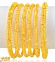 22Kt gold Bangles 6 PCs - Click here to buy online - 6,377 only..