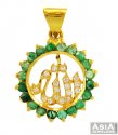 22K Gold Ali Pendant With Color CZ - Click here to buy online - 515 only..