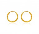 22Kt Gold Hoop Earrings  - Click here to buy online - 165 only..
