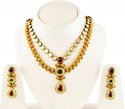 Kundan Gold Necklace Earring Set  - Click here to buy online - 8,123 only..