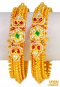 22Kt Gold Antique Kadas (2 Pc) - Click here to buy online - 4,875 only..