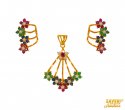 Click here to View - 22K Pendant Set (with Precious Stones) 