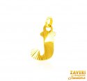 22Kt Gold Initial Pendant (J) - Click here to buy online - 208 only..