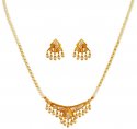 Click here to View - 22k Gold  Pearl Necklace Set 