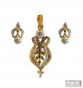 22K Gold Color CZ Pendant Set - Click here to buy online - 841 only..