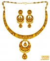 22Kt Gold Meenakari Necklace Set - Click here to buy online - 7,203 only..