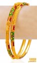 22Kt Gold Meenakari Bangles  (2Pc) - Click here to buy online - 2,764 only..