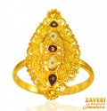 Click here to View - 22K Gold Long Meenakari fancy Ring 