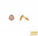 18Kt Rose Gold Diamond Earrings - Click here to buy online - 1,365 only..