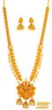 Click here to View - 22 KT Gold Long Temple Necklace Set 