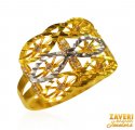 22 Kt Gold Two Tone Ring - Click here to buy online - 477 only..