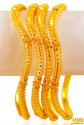 22Kt Gold Wavy Bangles (4PC) - Click here to buy online - 3,793 only..