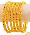 22Kt Gold Meenakari Bangles (6Pc) - Click here to buy online - 9,339 only..