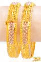 22Kt Gold Two Tone Kada (2 pc) - Click here to buy online - 5,048 only..