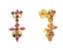 22K Gold Earrings With Ruby And Sapphire - Click here to buy online - 740 only..