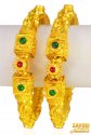 22Kt  Gold Antique Pipe Kadas (2pc) - Click here to buy online - 6,331 only..